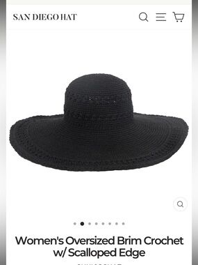 San Diego Hat Company Black Crochet Wide-Brim Sun Hat
